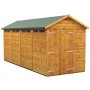 Power 16x6 Apex Secure Garden Shed - Double Door